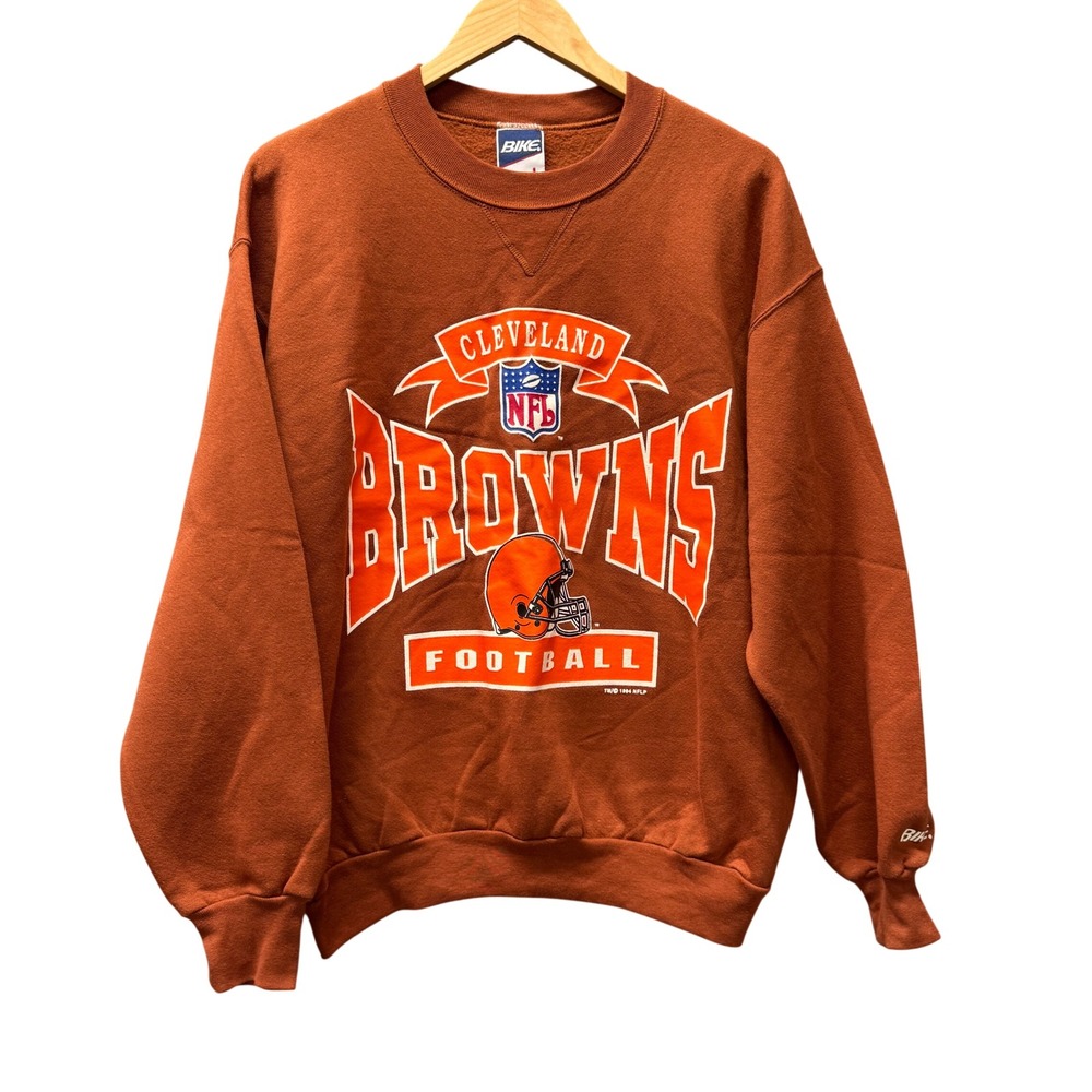 Vintage Cleveland Browns Bike Sweatshirt Mens Adult Large Football Orange 1994